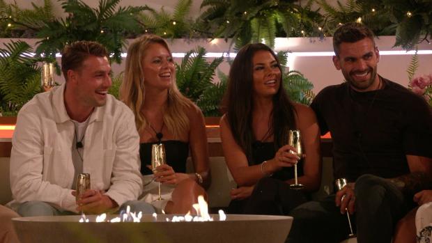 York Press: (left to right) Andrew, Tasha, Paige and Adam. Love Island continues on Sunday at 9pm on ITV2 and ITV Hub. Episodes are available the following morning on BritBox (ITV)