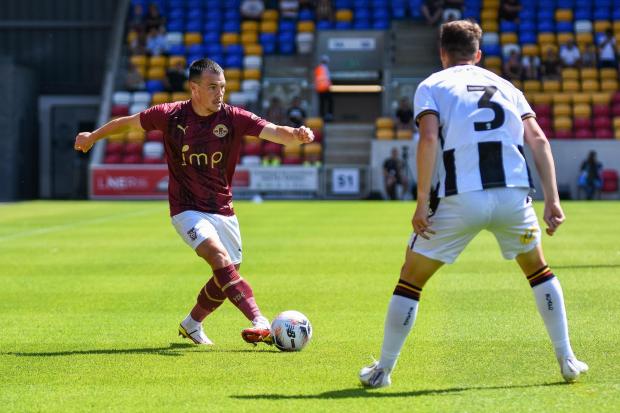 York City right-back Ryan Fallowfield in pre-season friendly action against Bradford City. Picture: Tom Poole