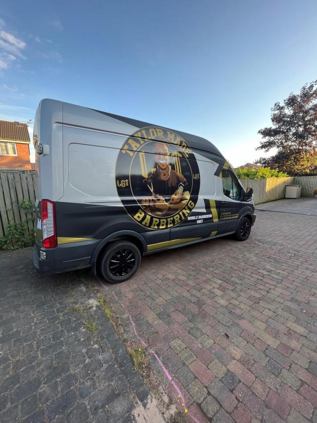 York Press: Lewis Taylor 's mobile barber van. Photo by Sophie Eleanor Photography