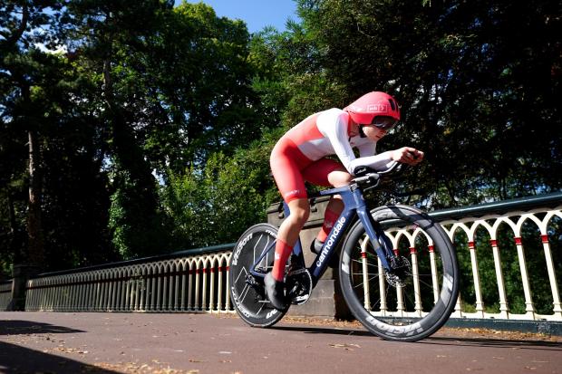 Abi Smith in action in the women’s time trial at Wolverhampton’s West Park in the 2022 Commonwealth Games. Picture: David Davies/PA Wire
