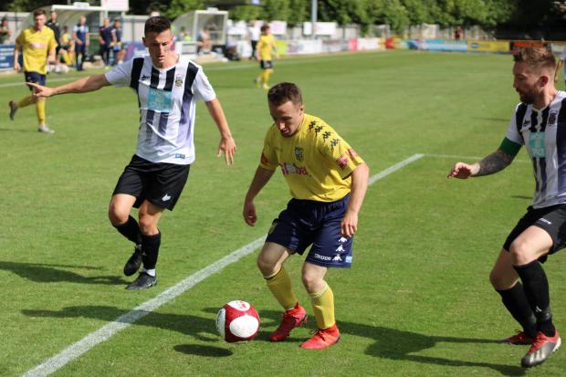 Tadcaster Albion midfielder Sam Barker won man of the match against Tow Law Town. Picture: Keith Handley