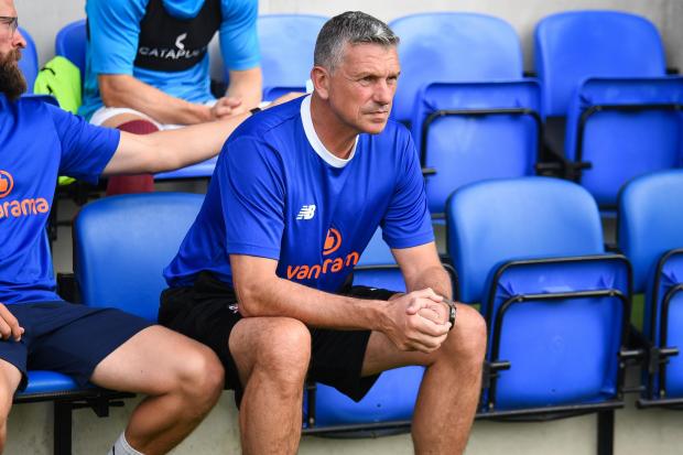 York City manager John Askey watches on. Picture: Adam Davy