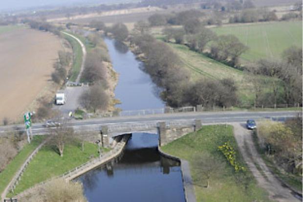 A police aerial photograph of the stretch of canal where Cai Guan Chen’s body was found