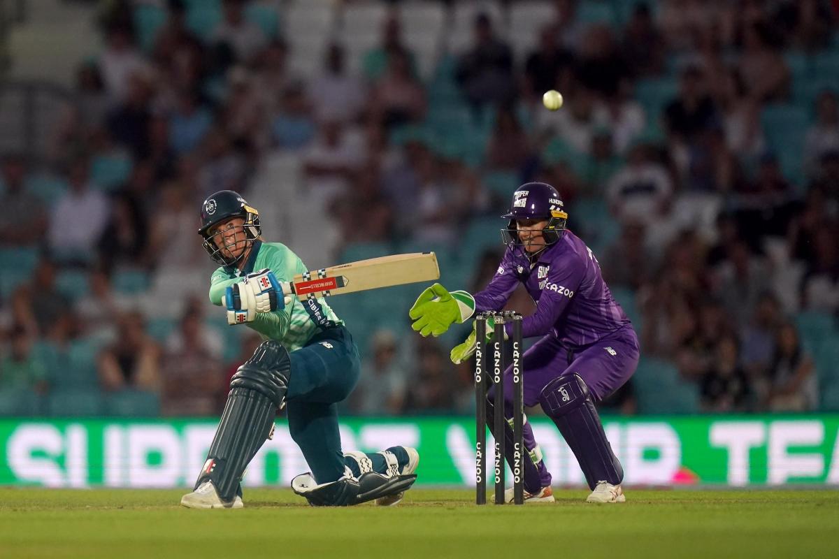 Oval Invincibles batter Lauren Winfield-Hill in action during The Hundred at the Kia Oval. Picture: Adam Davy/PA Wire