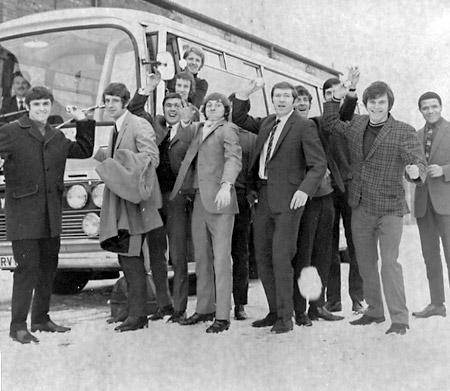 31/12/70: York City team ready for the off to Filey for a break before the FA Cup tie against Bolton Wanderers.