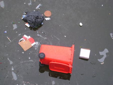 Rubbish on frozen River Ouse. Picture: Barbara Hudson
