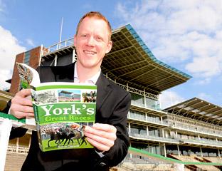 Press racing correspondent Steve Carroll with his book, York’s Great Races