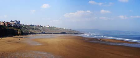 This panoramic picture by Keith Darby shows the beach from Whitby pier to Sandsend. It recently won a gallery competition run by software company Serif.