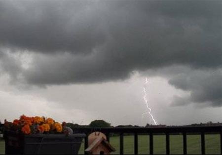 Lightning strike over Acomb. Picture: Andy Gordon