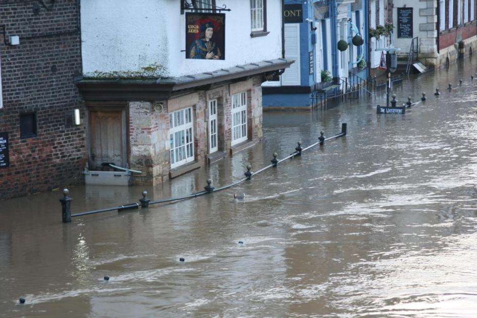 The River Ouse in York experiences a drop in flood warnings