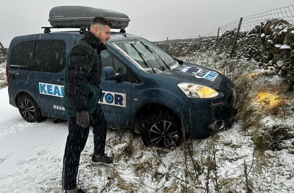 Keane Duncan's van stuck in snow near Lofthouse, North Yorkshire | York Press 