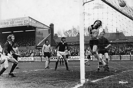 24/02/74 - York City 2, Cambridge United 0: Jimmy Seal scores City's first goal against Cambridge as Barry Swallow and Chris Jones looks on.