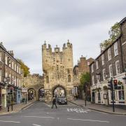 The entrance to Micklegate with Micklegate Bar