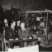 Prince Charles, seated beside Peter Addyman in one of the famous time cars, at the official opening of the Jorvik Viking Centre in 1984