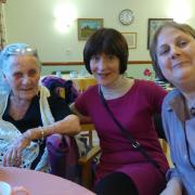 Joy Andrew, pictured with niece Toni Harrison, centre, and daughter Michele Andrew, right, at Minster Grange care home