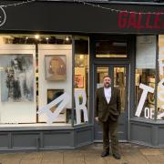 Craig Humble outside Art of Protest in Walmgate, York
