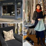 Susie Brown at her new shop in York, Fully Woven