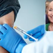 A patient receiving the Coronavirus jab. Inset: former Sheriff of York Verna Campbell
