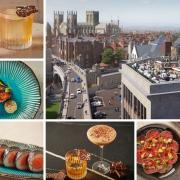 The planned roof top bar at Malmaison in York and examples of food and drink at its roof top tapas bar Sora. Delays mean the hotel's opening is to be delayed by several weeks