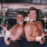 A scene from Ziggy's nightclub back in the day - topless waiters Steve Finney, left, and Dave Swain ready for Ladies Night at Ziggy's nightclub, York, in 1993