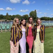 York City Rowing Club’s junior girls quadruple sculls team, who made club history when they qualified at Henley Royal Regatta. From left to right: Josie Lewis, Alannah Shaw, Daisy Jackson, Charlie Faint