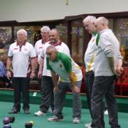 New Earswick Falcons and York Vikings players (from left to right) Eric Cookson, Bob Elliot, Gary Jones, Phil Parsons, Alan Hampshire and David Clough. Picture: New Earswick Bowls Club