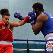 York Boxing Club’s Arlo Stephens throws a jab against Brian Muwenge. Picture: England Boxing