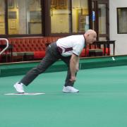 New Earswick's Andrew Fothergill in action against North Cave. Picture: New Earswick Bowls Club