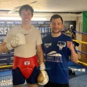 Boxer Will Harrison (left) and IBO world champion Maxi Hughes (right)