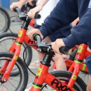 Children getting used to balance bikes. Picture: Supplied
