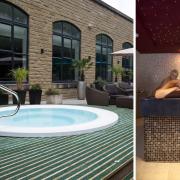 Titanic Spa - eco spa near Huddersfield; image shows outdoor hot tub and treatment room