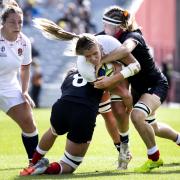 Malton and Norton product Zoe Aldcroft runs at the Canada line during England's 26-19 World Cup semi-final win at Auckland's Eden Park. Picture: Brett Phibbs/PA Wire