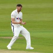 Yorkshire bowler Ben Coad reacts to taking a wicket at Headingley against Sussex. Picture: Zac Goodwin/PA Wire
