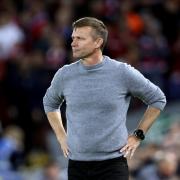 Leeds United head coach Jesse Marsch watches on from the sidelines at Anfield. Picture: Richard Sellers/PA Wire