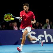 York-born tennis star Paul Jubb in action at the Schroders Battle of the Brits. Picture: Jane Barlow/PA Wire