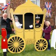 Andy and Denise Ware with their Royal coach and horses display ahead of the Coronation