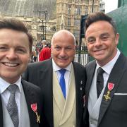 Martin Rowley with Ant and Dec at6 Westminster abbey today for the Coronation of King Charles