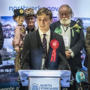 By election winner and Labour Party candidate Keir Mather speaks at Selby Leisure Centre, North Yorkshire after the results were given for the Selby and Ainsty by-election, called following the resignation of incumbent MP Nigel Adams.