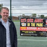 Councillor  Hollyer  said ward funding for projects like these repaired netball courts in Haxby improve local communities