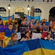 A rally against Russian aggression in Ukraine in St Helen's Square last year