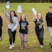 York and North Yorkshire GCSE results day: students show 'great resilience' after disruption of Covid and school closures. Pictured: Pupils at Joseph Rowntree School in York