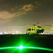 A Yorkshire Air Ambulance crew member has been injured in a laser attack