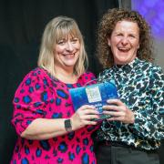 Emma Greenall being presented the Public Sector Hero award by Cllr Claire Douglas, leader of City of York Council