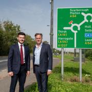 Keane Duncan with Julian Sturdy on the York Outer Ring Road