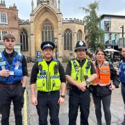 A joint patrol taking place in York city centre