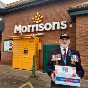 The British Legion's Dave Ruddock, who is manning a poppy stall at Morrisons in Acomb
