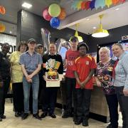 Staff at McDonald’s in Shiptonthorpe celebrate the branch turning ten
