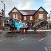 The machine parked outside Dringhouses Post Office and Café at No. 12 in Tadcaster Road yesterday