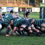 Pontefract RUFC and York RUFC scrum in the visitors' heavy win to make top spot their own. (Photo: Rob Long)