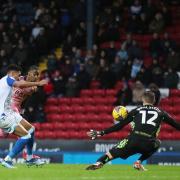 Crysenscio Summerville scores Leeds United's second goal against Blackburn Rovers.